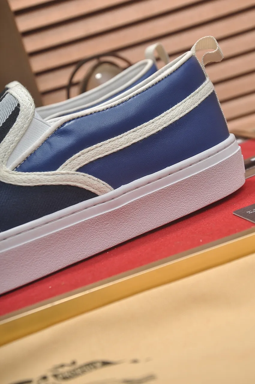 Men's shoes 💰400💶【Burberry】Classic low-top sneakers｜Imported cowhide with classic plaid fabric｜Sheepskin lining｜Original outsole｜Fine workmanship and comfortable to wear Size: 38-44 (customized at 45)